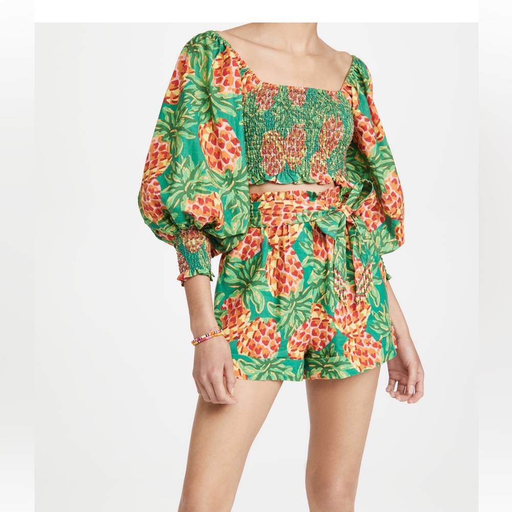 Farm Rio Pineapple Galore Paperbag Shorts